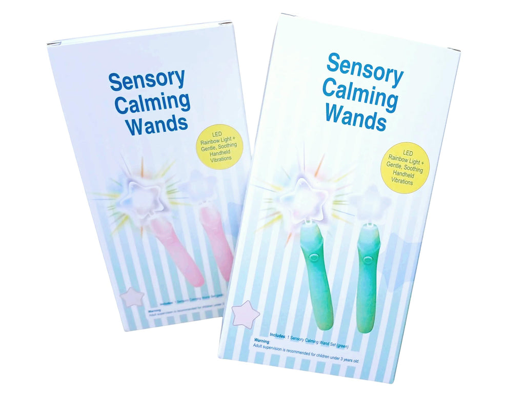 Sensory Calming Gentle Handheld Vibrating Magic Toy Wands w/Rainbow Light Children's Regulation Toy        (Pink or Green)