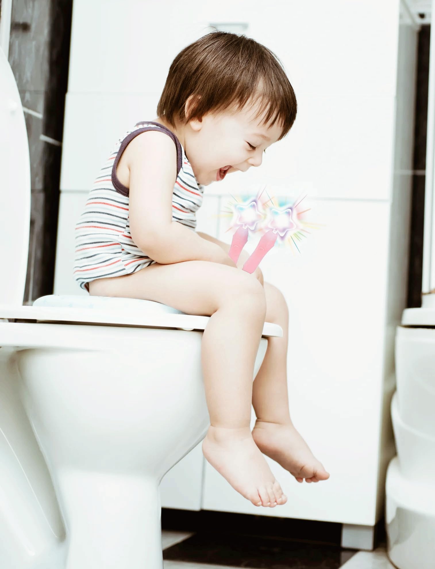 Potty Training Sensory Release Wand Set (Blue or Pink)