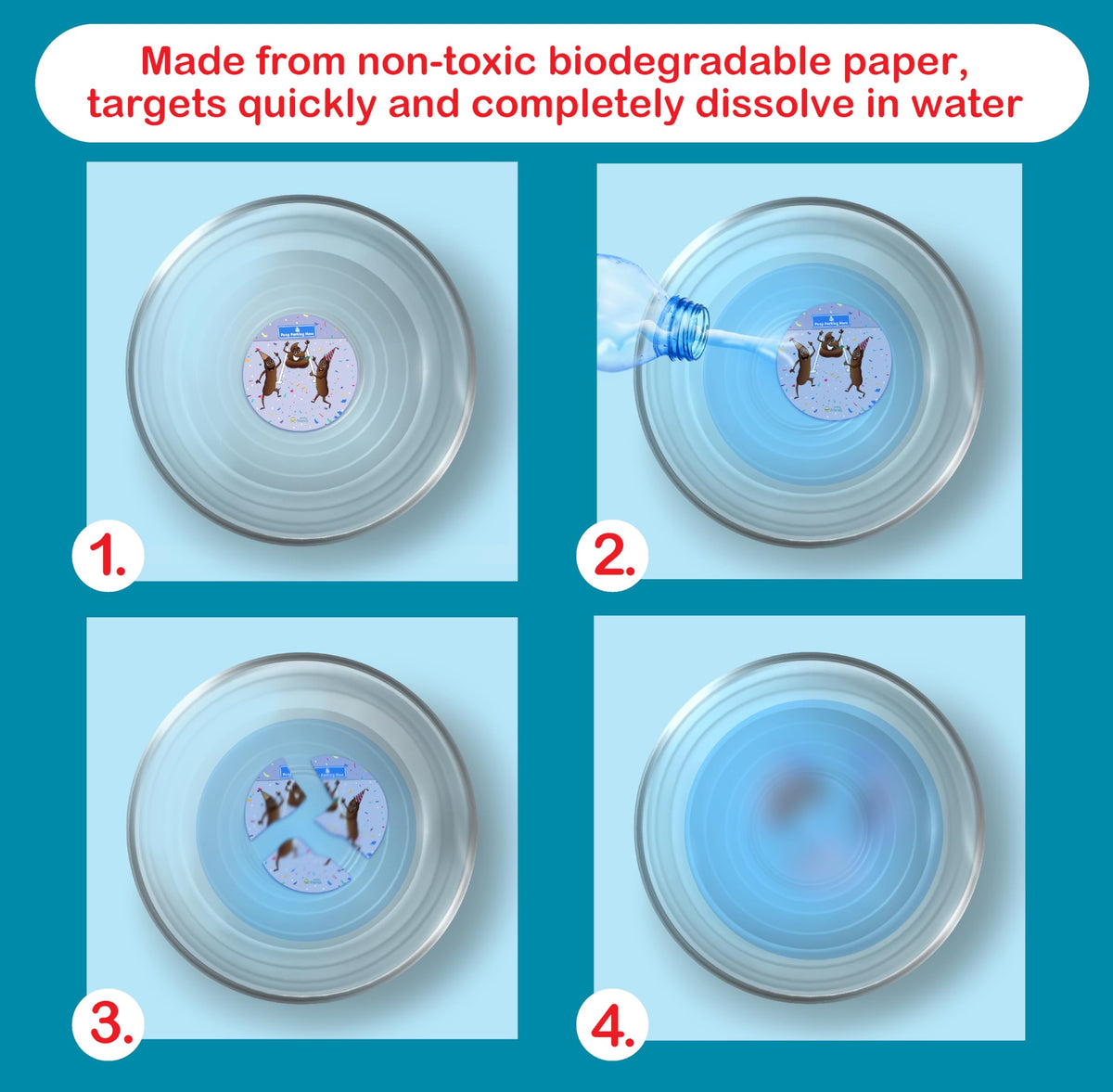 Potty Target Poop Party Flushable Toilet Targets for Potty Training | PottyFriend