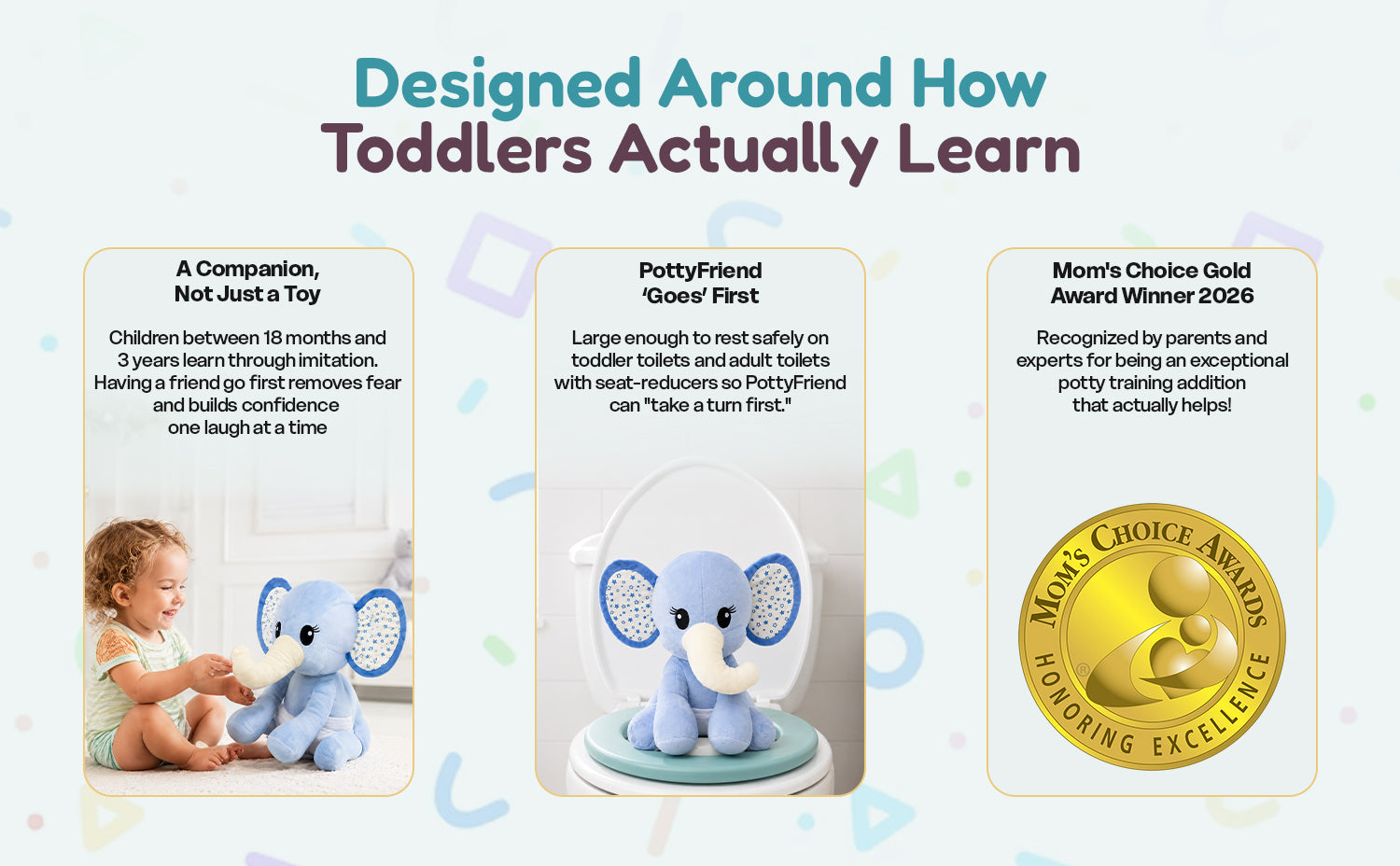 PottyFriend Interactive Potty Training Plush Stuffed Animal Friend 9 Unique Potty Training Phrases Live Simulation Fun Toddler Toilet Toys for Girls & Boys 18 Months to 3+ (Elephant, Unicorn, Dino)