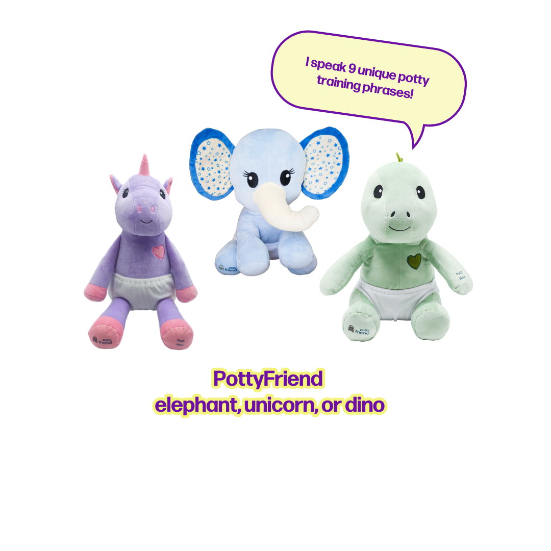 PottyFriend Interactive Potty Training Plush Stuffed Animal Friend 9 Unique Potty Training Phrases Live Simulation Fun Toddler Toilet Toys for Girls & Boys 18 Months to 3+ (Elephant, Unicorn, Dino)