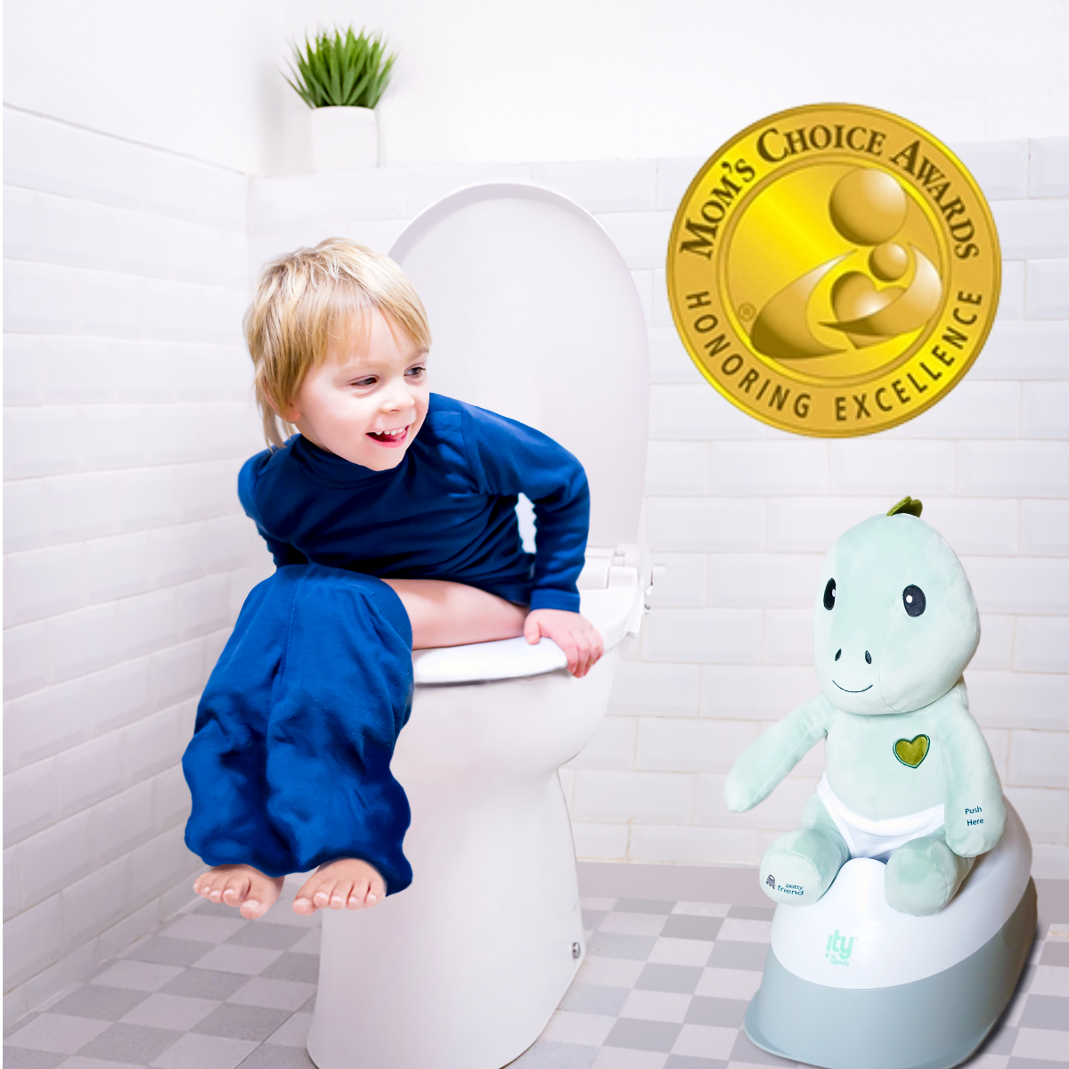PottyFriend Interactive Potty Training Plush Stuffed Animal Friend 9 Unique Potty Training Phrases Live Simulation Fun Toddler Toilet Toys for Girls & Boys 18 Months to 3+ (Elephant, Unicorn, Dino)