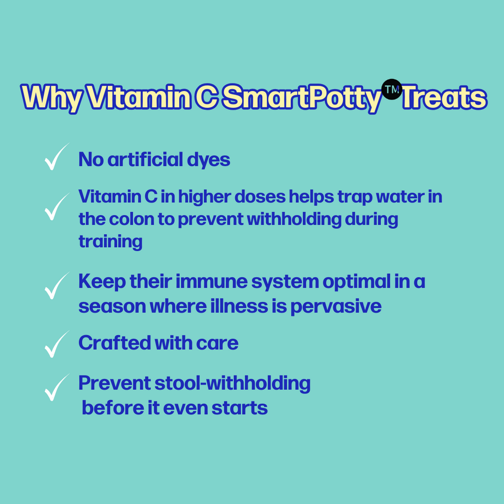 Dye-Free SmartPotty Vitamin C Potty Training Clean Chocolate (Chewable) Treat Rewards Help Prevent Constipation and Poop Withholding Before it Starts