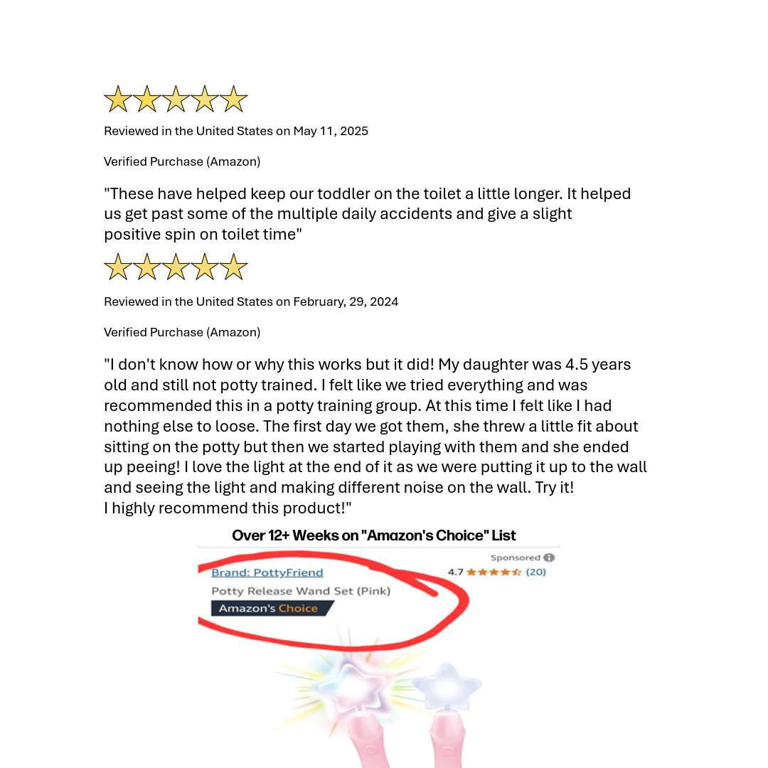 Potty Training Sensory Calming (Release Aid) Wand Set (Blue, Pink, or Green)