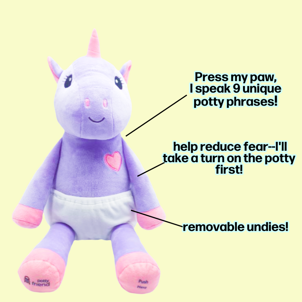 PottyFriend Interactive Potty Training Plush Stuffed Animal Friend 9 Unique Potty Training Phrases Live Simulation Fun Toddler Toilet Toys for Girls & Boys 18 Months to 3+ (Elephant, Unicorn, Dino)
