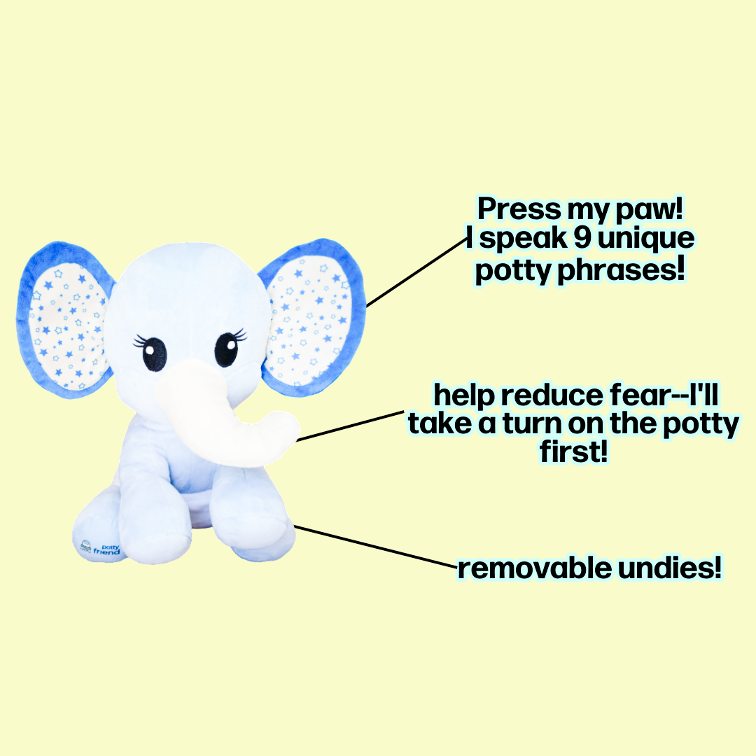 PottyFriend Interactive Potty Training Plush Stuffed Animal Friend 9 Unique Potty Training Phrases Live Simulation Fun Toddler Toilet Toys for Girls & Boys 18 Months to 3+ (Elephant, Unicorn, Dino)