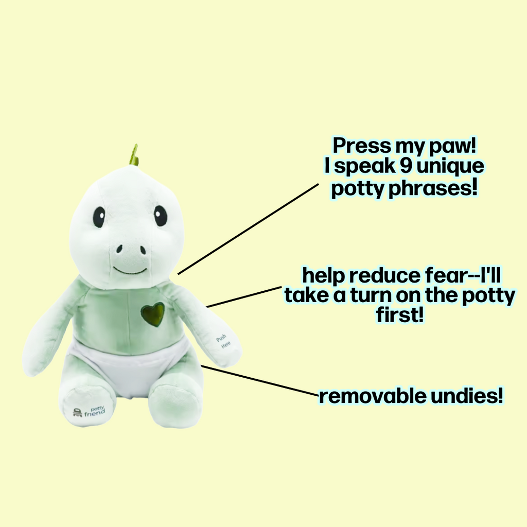 PottyFriend Interactive Potty Training Plush Stuffed Animal Friend 9 Unique Potty Training Phrases Live Simulation Fun Toddler Toilet Toys for Girls & Boys 18 Months to 3+ (Elephant, Unicorn, Dino)