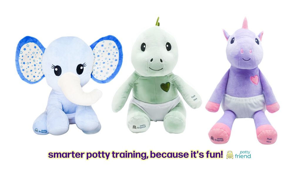 PottyFriend Interactive Potty Training Plush Stuffed Animal Friend 9 Unique Potty Training Phrases Live Simulation Fun Toddler Toilet Toys for Girls & Boys 18 Months to 3+ (Elephant, Unicorn, Dino)