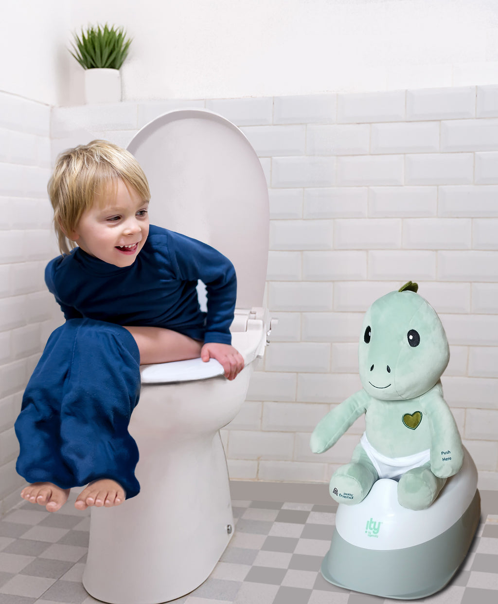 PottyFriend Interactive Potty Training Plush Stuffed Animal Friend 9 Unique Potty Training Phrases Live Simulation Fun Toddler Toilet Toys for Girls & Boys 18 Months to 3+ (Elephant, Unicorn, Dino)